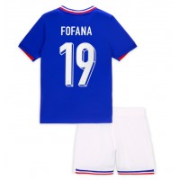 Camiseta Francia Youssouf Fofana #19 Primera Equipación Replica Eurocopa 2024 para niños mangas cortas (+ Pantalones cortos)